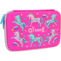 Cool For School pencil case with embossing 1 compartment Fuchsia (QT-5652-Rosered)