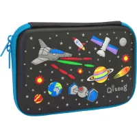 Cool For School pencil case with embossing 1 compartment Black (QT-5661-Black)