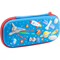Cool For School pencil case with embossing 1 compartment Blue (QT-5698-Blue)