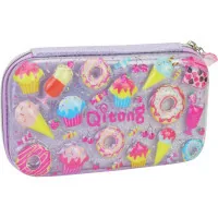 Cool For School pencil case with embossing 1 compartment Purple (QT-5781-Blue)
