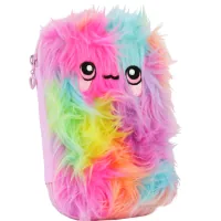 Cool For School pencil case 1 compartment with plush and Rainbow appliqué (CF6549-light)