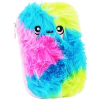 Cool For School pencil case 1 compartment with plush and Rainbow appliqué (CF6549-mixed)