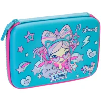 Cool For School pencil case 1 compartment with organizer blue (QT-5630-Blue)