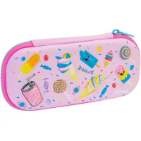 Cool For School pencil case 1 compartment with organizer pink (QT-5649-Pink)