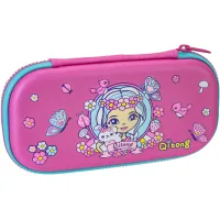 Cool For School pencil case 1 compartment with fuchsia organizer (QT-5634-Rosered)