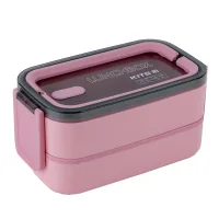Children's lunch box Kite double with filling 1400 ml, pink (K23-183-3)