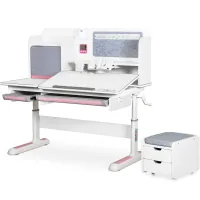 Desk Mealux Winnipeg Multicolor Plus WG Pink (BD-630 WG+PN with cabinet)