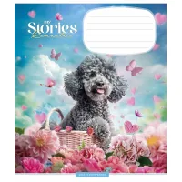 Зошит Школярик Romantic stories 12 аркушів клітинка (012-3464K)