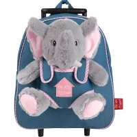 Рюкзак дитячий Perletti Toys Allie Elephant з м''якою іграшкою на колесах, джинсовий (P13033)