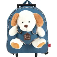 Рюкзак дитячий Perletti Toys Duff Dog з м''якою іграшкою на колесах, джинсовий (P13034)