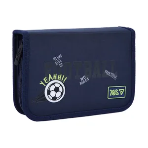 Pencil case solid "YES" /533869/ 1 compartment. with valve HP-03 Football 13*21*3cm (1/48)