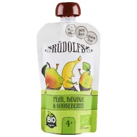 Children's puree Rudolfs Pear-banana-gooseberry smoothie 110 g (4751017940921)