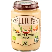 Children's puree Rudolfs Cream soup with chicken and cheese 190 g (4751017940976)