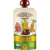 Children's puree Rudolfs Vegetables with lentils and turkey for children from 6 months 110 g (4751017942543)