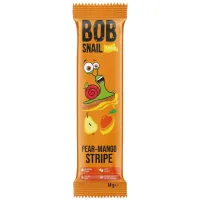 Цукерка Bob Snail Равлик Боб Груша Манго страйп, 14 г (4820206080752)