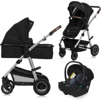 Коляска Lionelo 3 в 1 Amber 3 Black Silver (LO-AMBER BLACK SILVER (3in1))