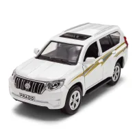 Scale model car TechnoDrive Toyota Prado white (KM250425W)