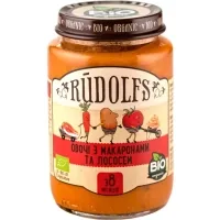 Children's puree Rudolfs Organic salmon with pasta and vegetables 190 g (4751017941782)