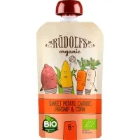 Children's puree Rudolfs Smoothie sweet potato, carrot, parsnip with sweet corn 110 g (4751017943045)