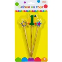 Свічка Maxi Stars "1" висотою 4,5 см, 3 шт. (MX620080-1)