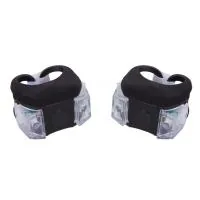 Комплект велофар Velotrade мигалка 2шт BC-RL8002 біле+червоне світло LED, чорний корпус (L-021)