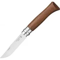 Knife Opinel No. 8 Inox VRI, handle - walnut, in a box (002022)