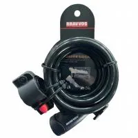 Bicycle lock Bravvos LOC-065-110 Key 12mm x 1500mm Black (LCK-035)