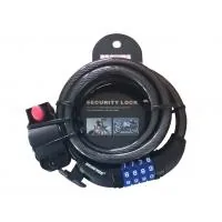 Bicycle lock Bravvos LOC-125-135 Code 12mm x 1500mm Black (LCK-030)