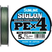 Cord Sunline Siglon PE n4 150m 0.3/0.094mm 5lb/2.1kg Dark Green (1658.09.14)