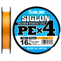 Cord Sunline Siglon PE n4 300m 2.5/0.270mm 40lb/18.5kg Orange (1658.09.58)