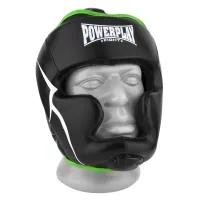 Боксерський шолом PowerPlay 3100 PU Чорно-зелений XS (PP_3100_XS_Black/Green)