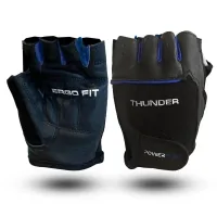 Gloves for fitness PowerPlay 9058 Thunder black and blue M (PP_9058_M_Thunder)