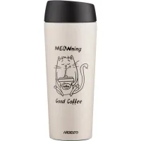 Термокружка ARDESTO Coffee Тime Meowning 450 мл Бежева (AR2645WC)