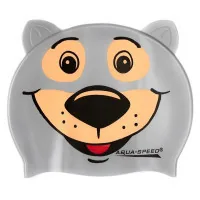 Шапка для плавання Aqua Speed Zoo 115-Bear 5761 сірий ведмідь Діт OSFM (5908217657619)