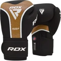 Боксерські рукавички RDX Aura Plus T-17 Black Golden 14 унцій (BGR-T17BGL-14OZ+)