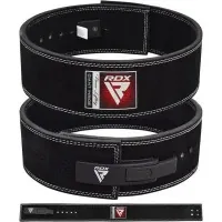 Athletic belt RDX 4 Pro Liver Buckle leather Black Plus M (WBL-4LB-M+)
