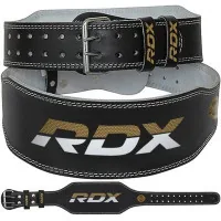 Athletic belt RDX 6 leather Black Gold M (WBS-6RB-M)