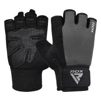Fitness gloves RDX W1 Half Gray Plus S (WGA-W1HG-S+)