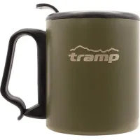 Tramp travel cup with drinking cup and clip 350 ml Olive (UTRC-020-olive)