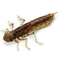Fishing silicone FishUP Dragonfly 1.2" 045 - Green Pumpkin/Red&Black (10pcs/pack) (1864.04.83)
