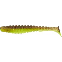 Fishing silicone FishUP U-Shad 4" 203 - Green Pumpkin/Flo Chartreuse (8pcs/pack) (1864.11.20)