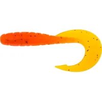 Fishing silicone FishUP Mighty Grub 3.5" 049 - Pumpkin Orange/Black (7 pcs/pack) (1864.04.26)