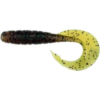 Fishing silicone FishUP Mighty Grub 4.5" 017 - Motor Oil Pepper (4pcs/pack) (1864.04.34)
