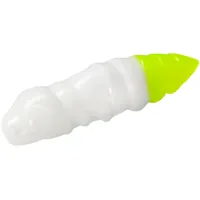 Fishing silicone FishUP Pupa 1.2" 131 - White/Hot Chartreuse, cheese taste (10 pcs/pack) (1864.07.65)