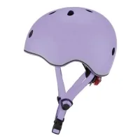 Helmet Globber Go up lights 45-51cm lavender, with flashlight (506-103)