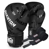 Боксерські рукавички Phantom APEX Velcro Black 12 унцій (PHBG2368-12)