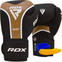 RDX Aura Plus T-17 Black Golden 16oz Boxing Gloves (BGR-T17BGL-16OZ+)
