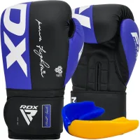 RDX F4 Boxing Sparring Gloves Hook & Loop Blue/Black 10oz (BGR-F4U-10OZ)