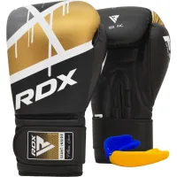 RDX F7 Ego Black Golden Boxing Gloves 12oz (BGR-F7BGL-12oz)