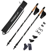 Палиці для скандинавської ходи PowerPlay 9111 Lykke Black/White 80-135 см (PP_9111_White)